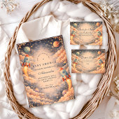 Invitation Space Rocket Clouds Baby Shower