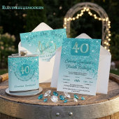 Save The Date Parties scintillant bleu Turquoise brillant pour 4