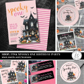 Invitation Un Premier Anniversaire Rose Halloween Effrayant