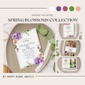 Save The Date Printemps Floral Purple Peach Enregistrer La Date