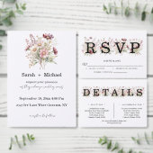 Spring Floral Wedding Invitation Kaart (Personaliseer de collectie van deze zelfstandige maker.)