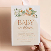 Invitation Tout En Un Baby shower Fille Fleurs Printemps