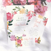Carte De Remerciements Fleurs de printemps | Remerciements pour Baby Show