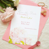 Blush Peony Wedding Table Number