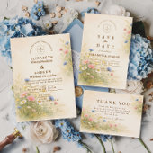 Spring Meadow Floral Wedding Kaart