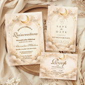 Invitation Starry Night Gold Quinceañera