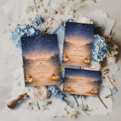 Starry Night Rustic Meadow Wedding Kaart