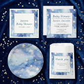 Serviette En Papier Etoiles rêve baby shower bleu invitation