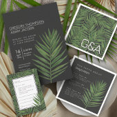 Menu Tropical moderne minimaliste Starry Palm Mariage