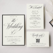 Stately Calligraphy Wedding Meal Choice RSVP Kaartje