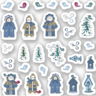 Collection Sticker en vinyle saisonnier d'hiver (3