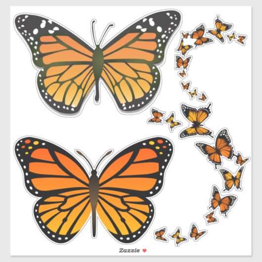 Collection Sticker Monarch Butterfly (Feuille)