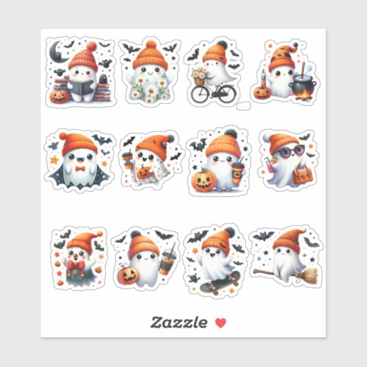 Collection Stickers Ghost éffrayant (Feuille)