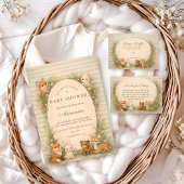 Invitation Baignade de Bébé Animaux de la Forêt de Contes de