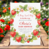 Invitation Douce Baby Shower aux Fraises