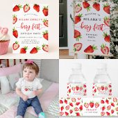T-shirt Pour Bébé Fille aux fraises premier anniversaire UN