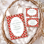 Serviette En Papier Strawberry Gingham Cottage Baby Shower