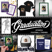 Bleu Football Thème Photo Graduation Invitation