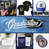 Blauw Afstuderen Retouradreslabels Etiket