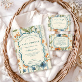 Invitation Striped Wildflower Baby Shower