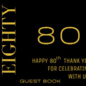 Étiquette Pour Bouteilles De Bière Script Black & Gold 80th Birthday Cocktail Party