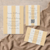 Carte D'accompagnement Simple Yellow Cabana Stripes Wedding Details (Personnalisez la collection de ce créateur indépendant. )
