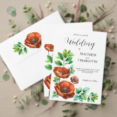 Sticker Carré Coquelicots rouges aquarelles sublimes dans le sty (Personnalisez la collection de ce créateur indépendant. Test)