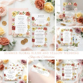 Summer Floral QR Code Wedding Kaart