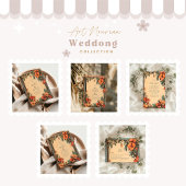 Zomer Bloemen Lijst Art Nouveau Huwelijk Informatiekaartje