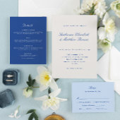 D'accompagnement Carte de réponse de mariage bleu cobalt avec code