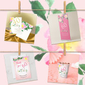 Papier Cadeau Motif d'aquarelle couleur rose-vert