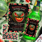 Étiquette Pour Bouteilles De Bière Fête de Summerween Pastèque Jack o Lantern Effraya