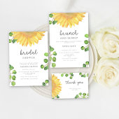 Poster Douche nuptiale de tournesol aquarelle