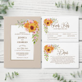 Save The Date Mariage de fleurs de tournesol (Personnalisez la collection de ce créateur indépendant.)