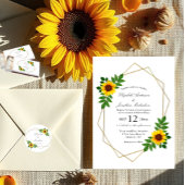 Étiquette Mariage géométrique tournesol