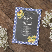 Livre d'invité mariage Floral Sunflower Navy Chalk