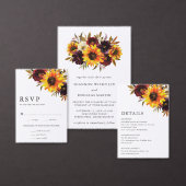 Poster Roses de tournesol Rustic Floral Mariage de automn (Personnalisez la collection de ce créateur indépendant.)