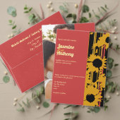 Sunflower Summer Gold Red Wedding  Programma (Personaliseer deze collectie van deze onafhankelijke maker. Test)