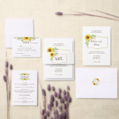 Invitation Tout En Un Mariage d'été des tournesols Boho (Personnalisez la collection de ce créateur indépendant.)