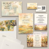 Signe De Table Coucher de soleil Vignoble Code QR Capturer l'amou