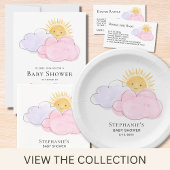 Invitation Baby shower Des Filles Soleil Et Nuages