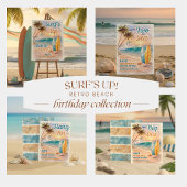 Invitation Dive into Five Retro Surf Beach 5th Birthday 