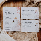 Carte D'accompagnement Petit Baby shower princesse Swan Déchets Raffle