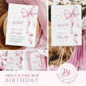 Invitation Sweet 16 Pink Bow Anniversaire