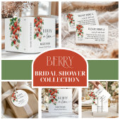 Invitation Modern Strawberry Berry In Love Bridal Shower