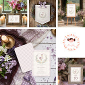 Sticker Carré Lavender Gingham Goose Envelope Seal LPM26
