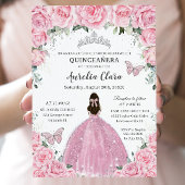 Assiettes En Carton Papillons en argent rose Chic Quinceañera XV
