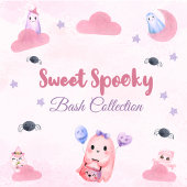 Cute Pastel Ghost Halloween Invitation d'anniversa