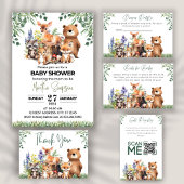 Baby shower des bois | Carte de rabat à couches