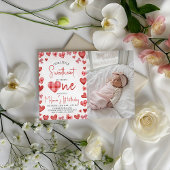 Sweetheart Heart First Birthday Invitation